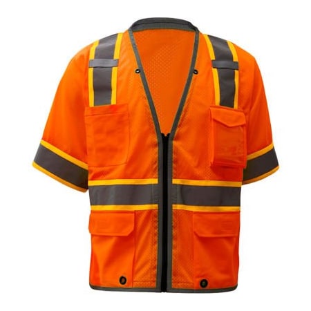 Gss Safety 2702, Class 3, Heavy Duty Safety Vest, Orange, M 2702-M